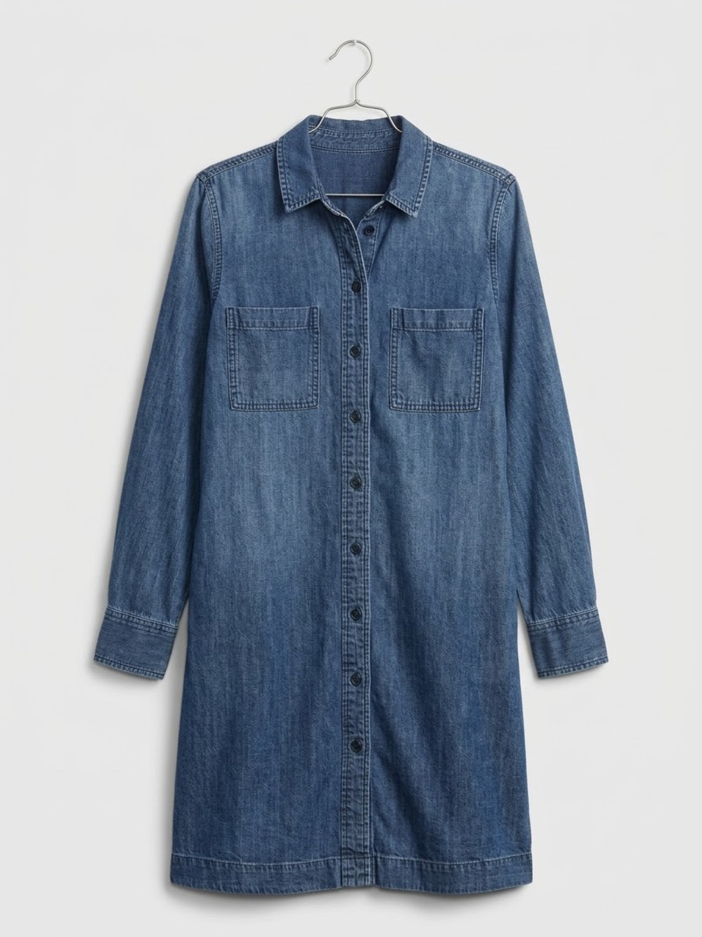 Madewell Blue Denim Button-Down Shirt Dress